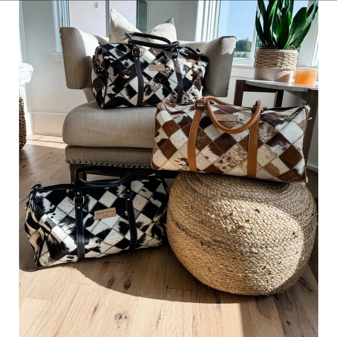 Boho Luxe Cowhide Weekender