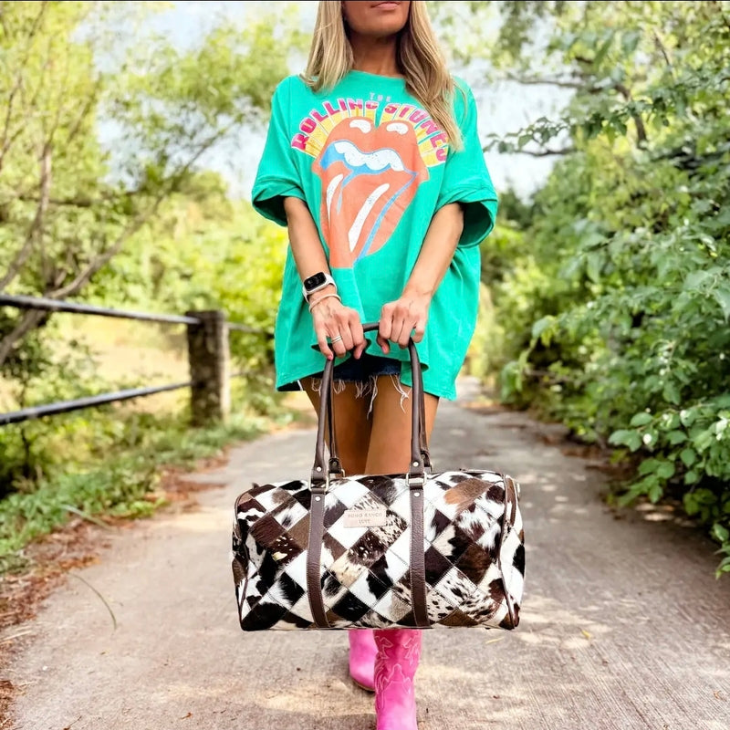Boho Luxe Cowhide Weekender