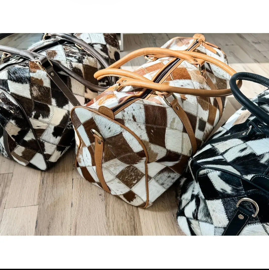 Boho Luxe Cowhide Weekender
