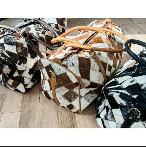 Boho Luxe Cowhide Weekender