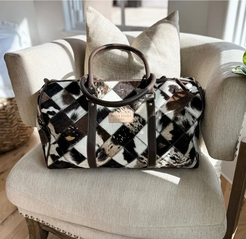 Boho Luxe Cowhide Weekender