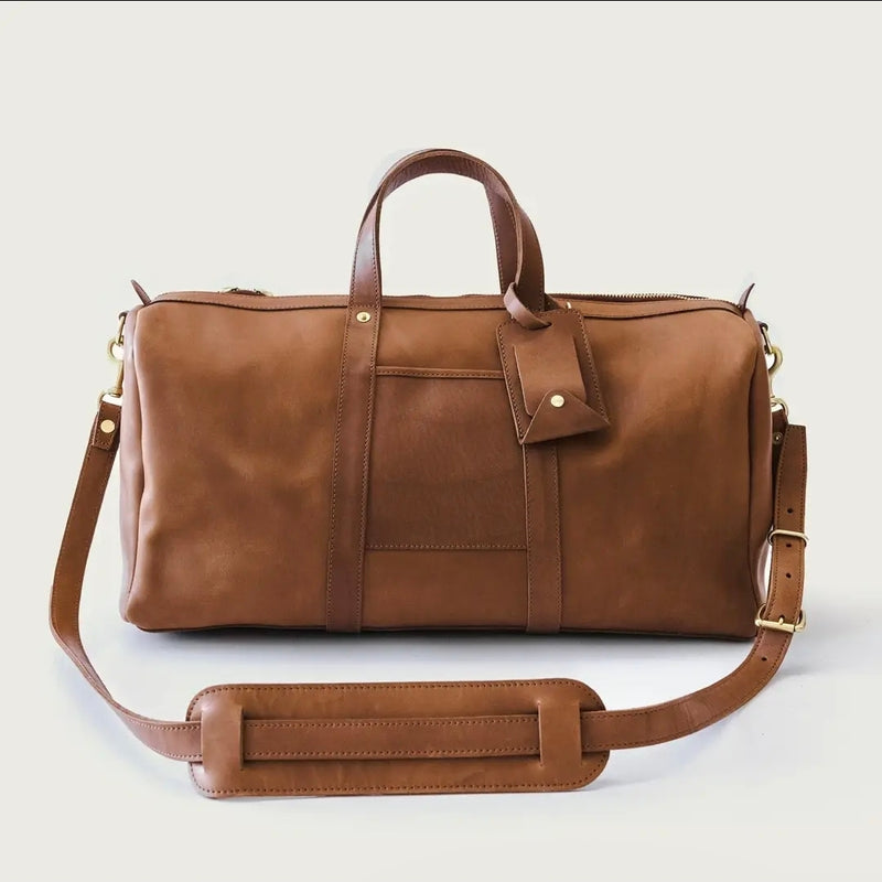 Full-Grain Leather Duffle Bag — Tan
