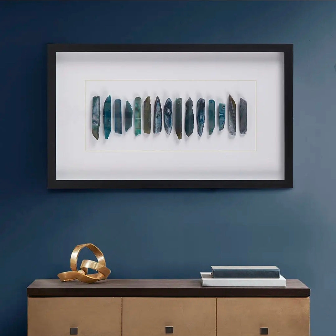 Blue Agate Stone Shadow Box