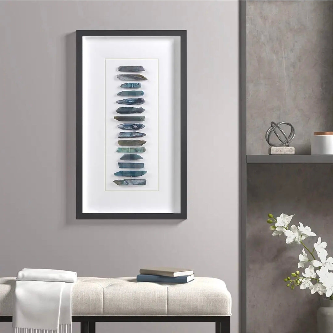 Blue Agate Stone Shadow Box
