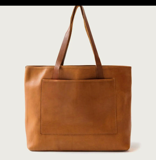 Grand Leather Tote — Tan