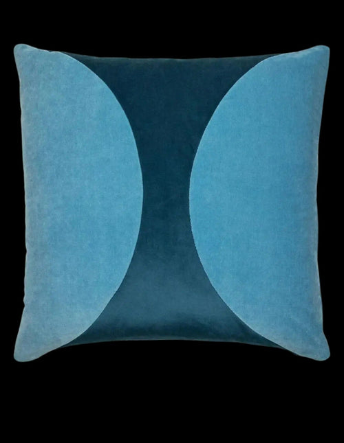 Liv Velvet Pillow — Light Blue / Petrol