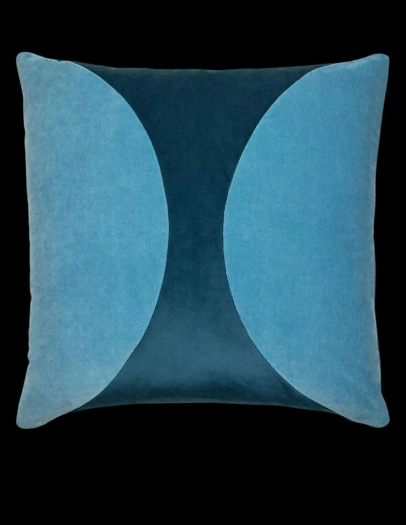 Liv Velvet Pillow — Light Blue / Petrol