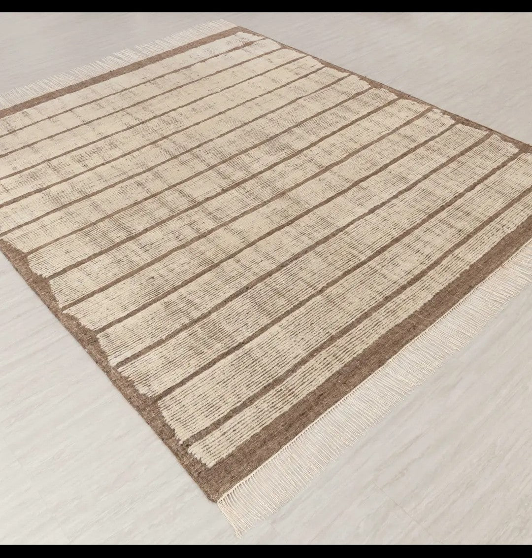 Nomad Ivory & Brown Beni Ourain Rug