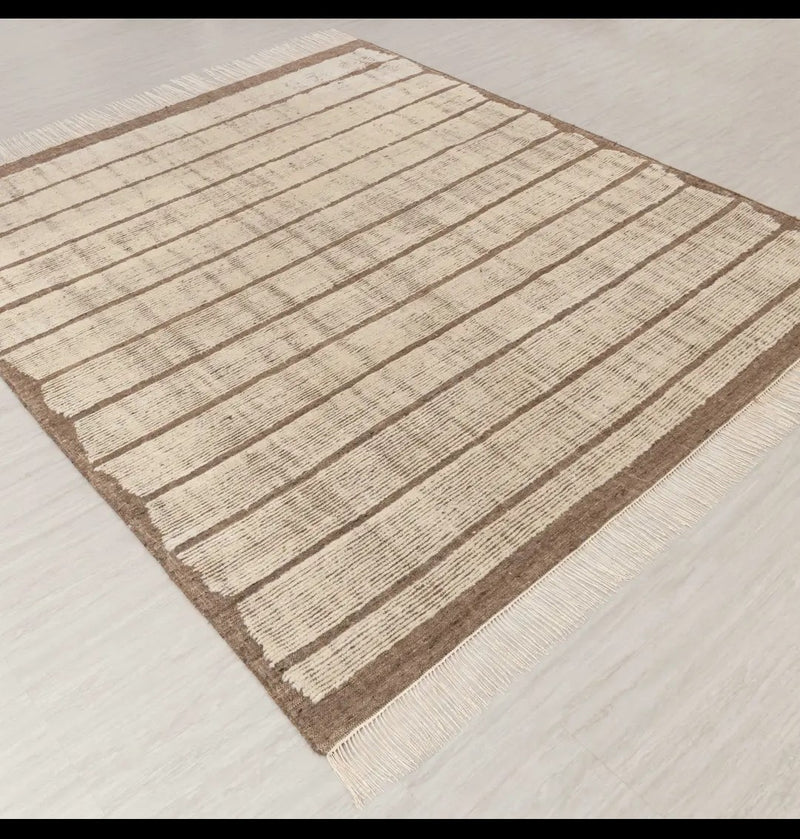 Nomad Ivory & Brown Beni Ourain Rug