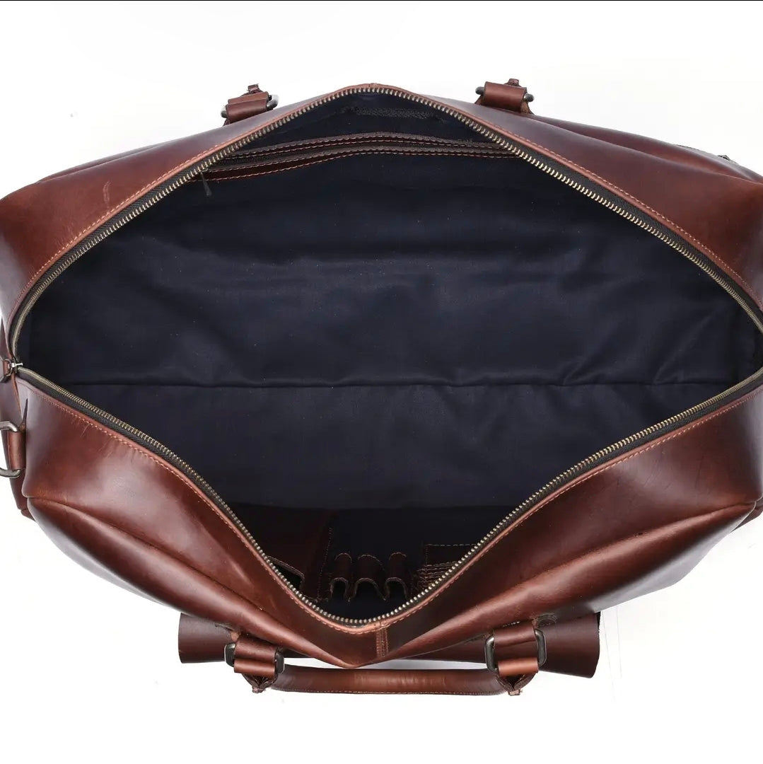 Velour Leather Duffle Bag