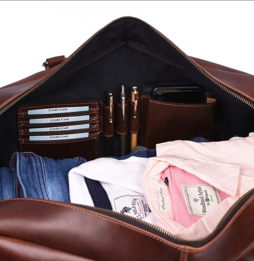 Velour Leather Duffle Bag
